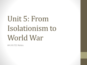 Isolation to World War