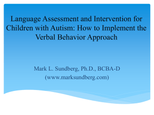 Language Assessment and Intervention for Children with Autism