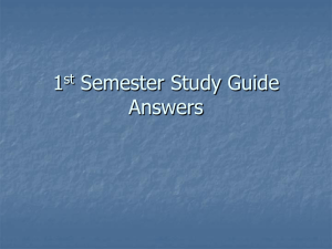 1st Semester Study Guide Answers