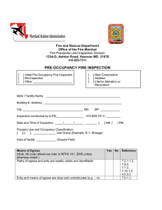 Pre-Occupancy Fire Inspection Forms