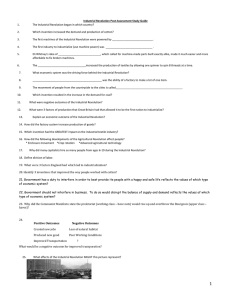Industrial Revolution Post-Assessment Study Guide The Industrial