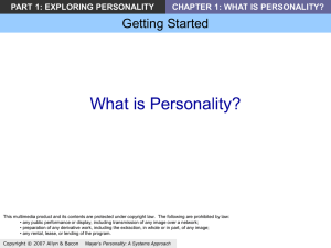 ppt - Personality: A Systems Approach