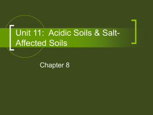 Unit 11: Acidic Soils & Salt