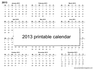 2011 printable sinlge page calendar