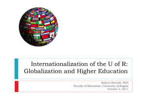 Internationalization of the U of R
