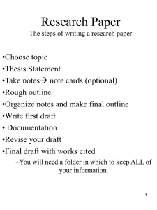 Research Paper The steps of a writing a research paper
