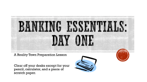 Banking Essentials: Day One
