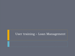 User training - Loan