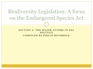 Biodiversity Policy with a Focus on the Endangered Species Act