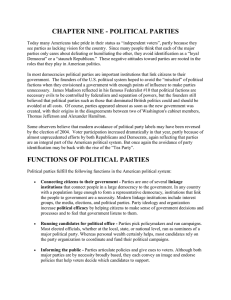 Political Parties- Corrigan notes