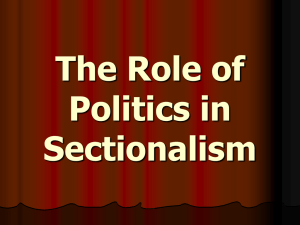 Politics role in sectionalism