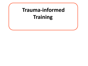 Train the Trainer Trauma-Informed Master Training 10.15.13