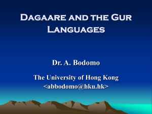 Moore and the Gur Languages - Linguistics @ HKU