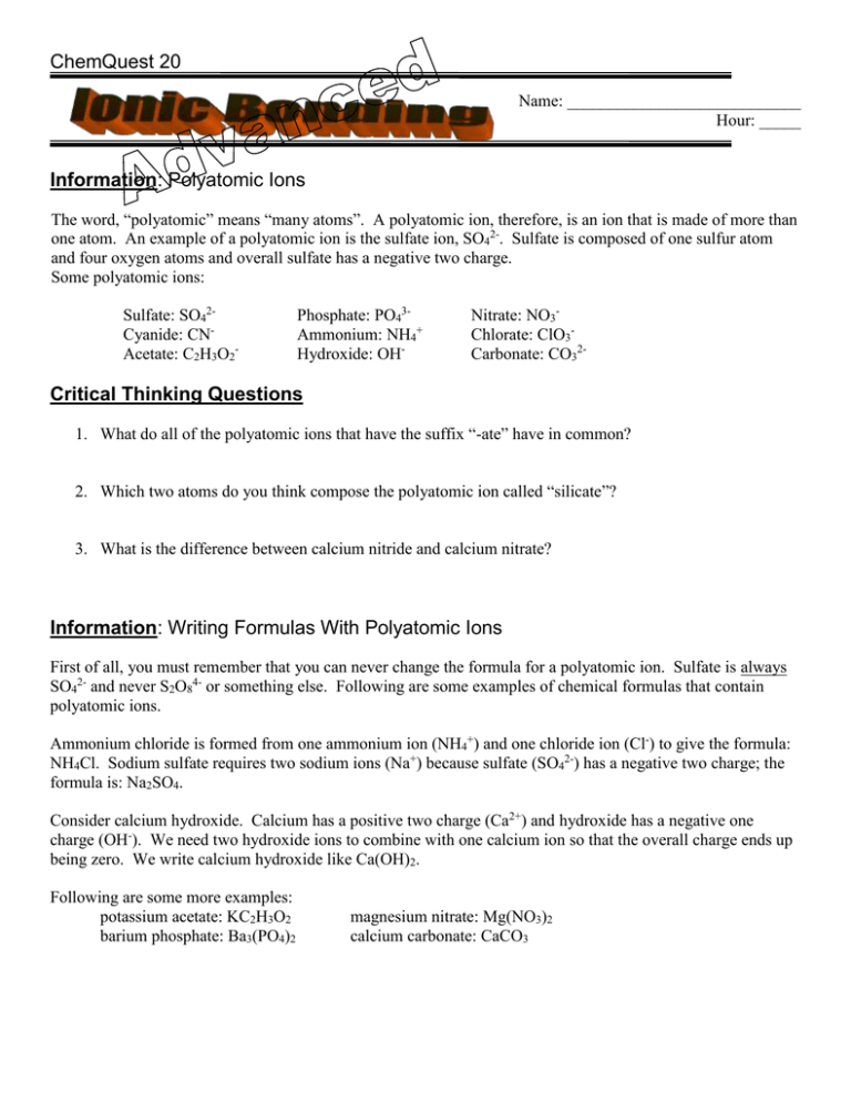 critical thinking chemistry questions