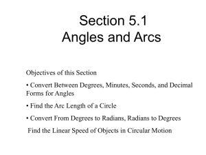 Sullivan Algebra and Trigonometry: Section 5.1 Angles and Their