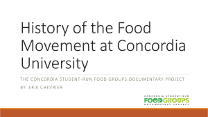 History of the Food Movement at Concordia University