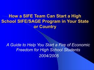 How To Start a High School SIFE/SAGE Program in Your State or