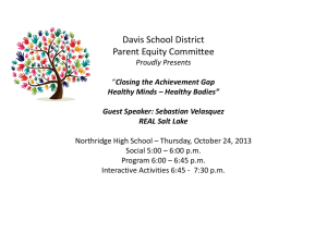 Davis School District Parent Equity Committee Proudly Presents