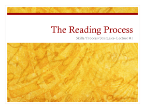 The Reading Process - English 209
