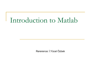 Introduction to MaTLAB