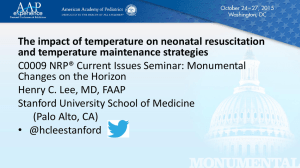 The impact of temperature on neonatal resuscitation and