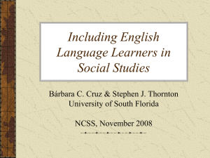 Including English Language Learners in Social Studies