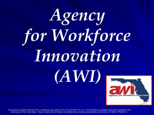 Agency for workforce innovation (AWI)