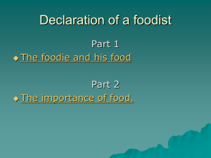 The importance of food