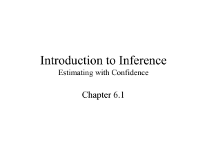 Introduction to Inference Estimating with Confidence