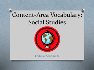 Content-Area Vocabulary: Social Studies