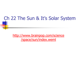 Ch 22 The Sun & It's Solar System