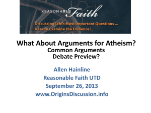 What About Arguments for Atheism?