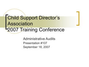 107 Adminstrative Au.. - CHILD SUPPORT DIRECTORS
