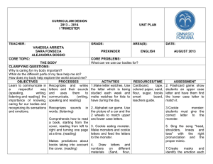 unit plan i trim english prekinder 2013-2014