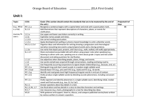 ELA First Grade Unit 1 - Orange Public Schools