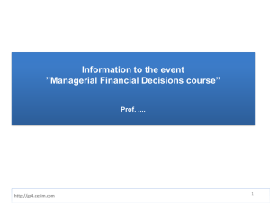 Managerial Financial Decisions course