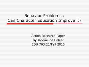 Behavior Problems in the Classroom