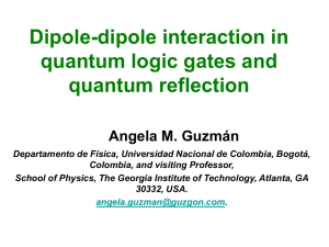 Dipole-dipole interaction in quantum logic gates and