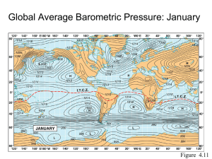 Global Average Barometric Pressure: January