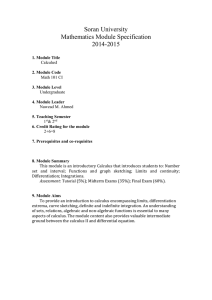 Soran University Mathematics Module Specification 2014