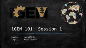 iGEM 101 – Session 1 Presentation
