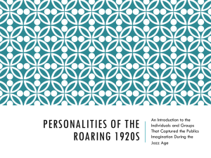 Personalities of the 1920s Powerpoint Review - fchs