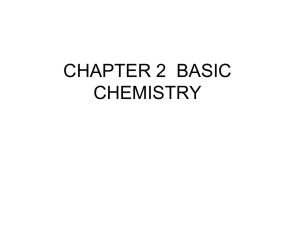 CHAPTER 2 BASIC CHEMISTRY