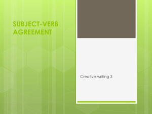 SUBJECT-VERB AGREEMENT