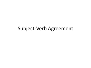 Subject-Verb Agreement Notes