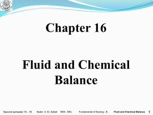 Fluid and Chemical Balance
