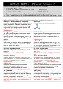 YEAR 5C- TERM 1- SPELLING (Weeks 1