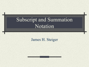 Subscript and Summation Notation