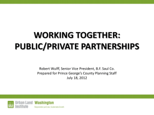 WORKING TOGETHER: PUBLIC/PRIVATE PARTNERSHIPS