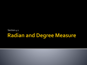 Radian and Degree Measure